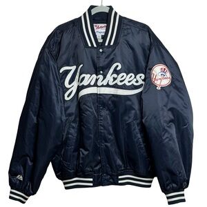 VTG New York Yankees Majestic Authentic Collection Starter Bomber Jacket XL Navy